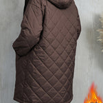 Quiltad jacka dam – elegant lila med huva & dragkedja