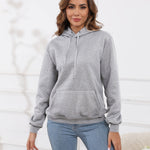 Fleecefodrad hoodie dam – grå med huva & magficka