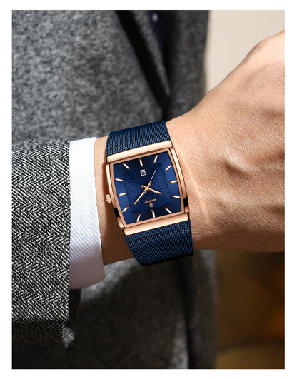 Klocka Henrik (herrklocka med meshband i stilren design)