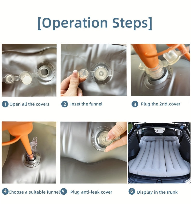 Uppblåsbar Bilmadrass – Resesäng med Kuddar för Camping & Bil