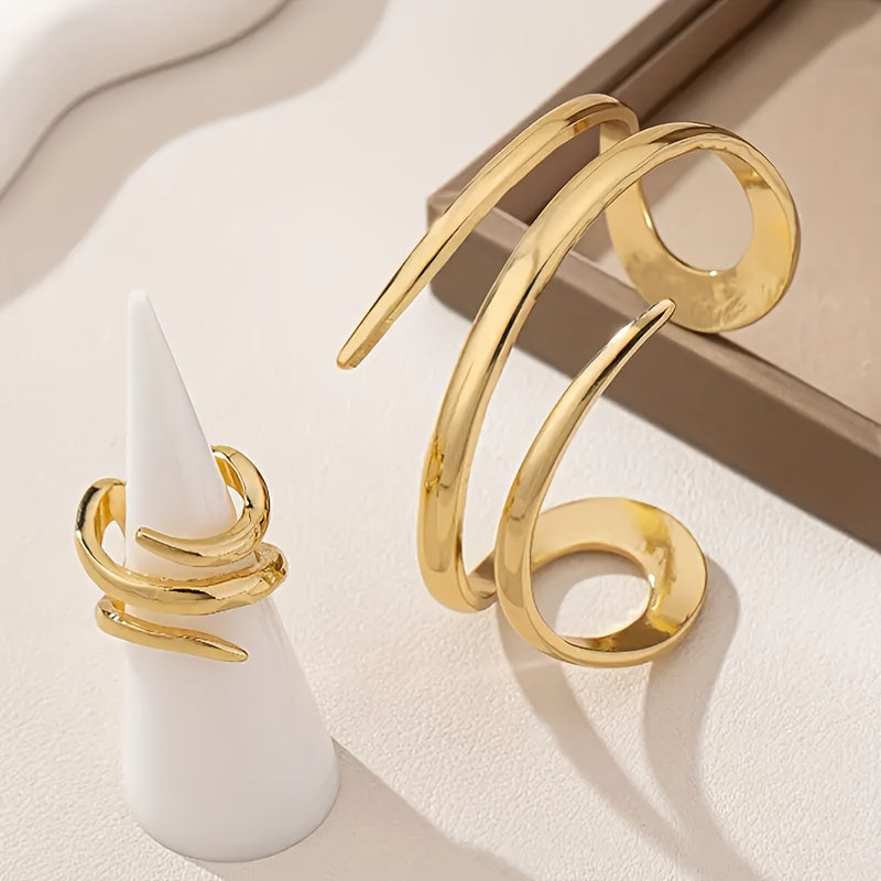 Geometriskt Set™ – Armband och Ring i Vintage Stil