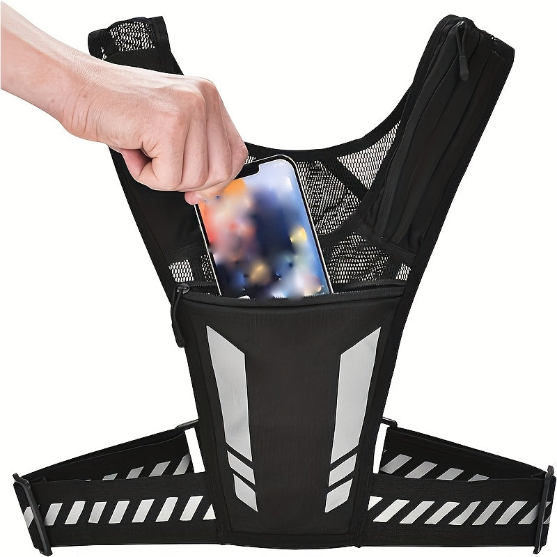 LättRyggsäck™ – Svart Löp-/Cykelryggsäck med Fickor