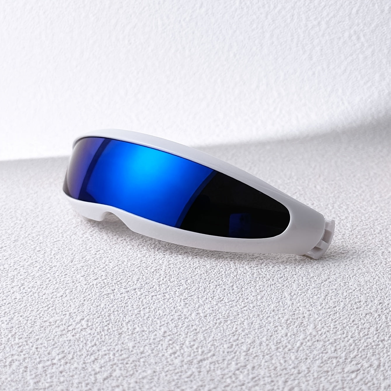 Sci-Fi Damglasögon – Vit Ram med Blå Linser