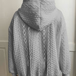 Hoodie dam plus size – ribbad design med huva & dragsko