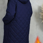 Quiltad jacka dam – elegant lila med huva & dragkedja