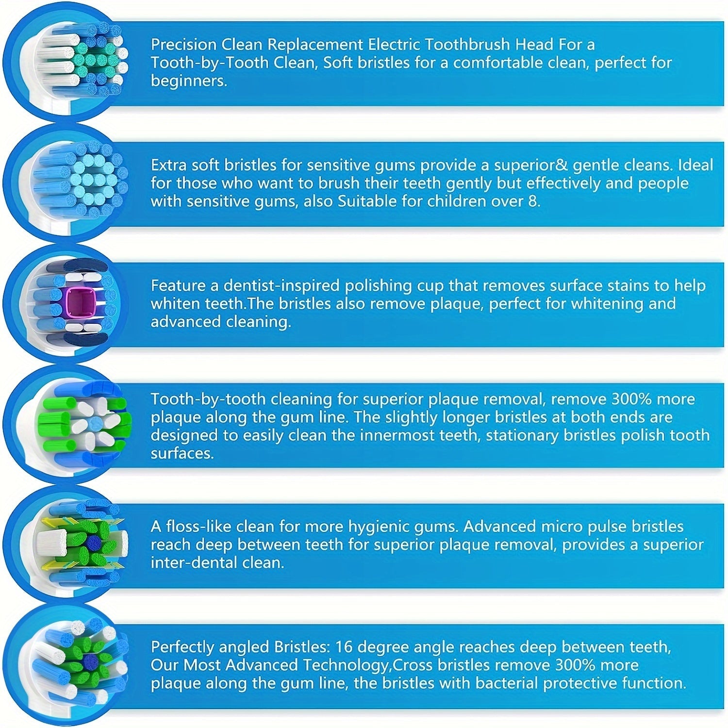 Tandborsthuvuden 12-pack – kompatibla med Oral-B, olika borsttyper