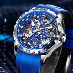 Klocka Patrik (automatisk herrklocka med håldesign & silikonarmband)