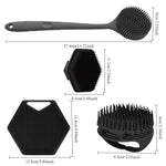 4-pakning silikon kroppsbørster, håndtak, myke