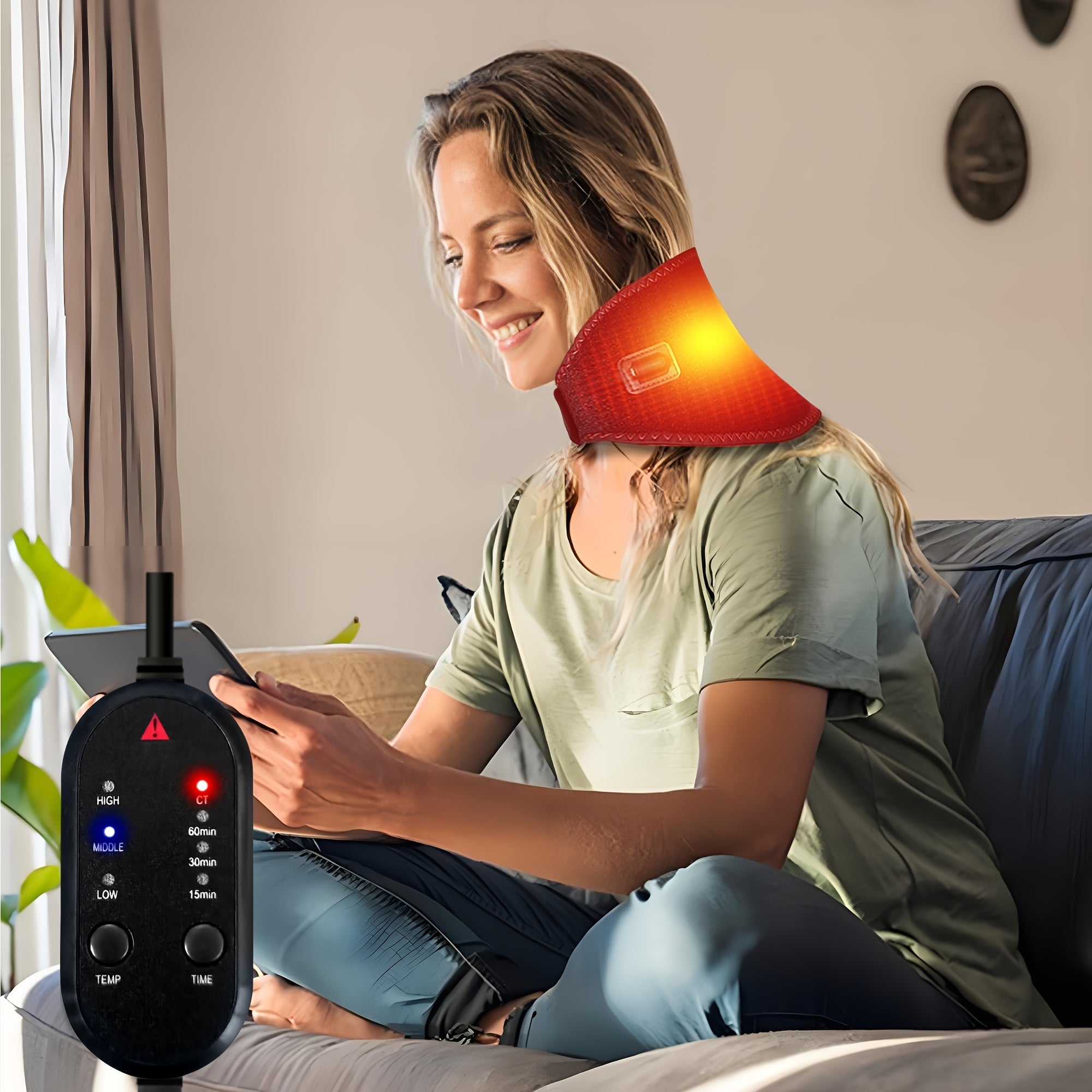 SmartNacke™ – Nackstöd med Värme, Massage & Timer (USB)