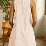 Randig sommarklänning dam – A-linje med fickor