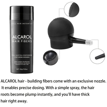 Hiusten paksuuntumiseen tarkoitettu kuitujauhe