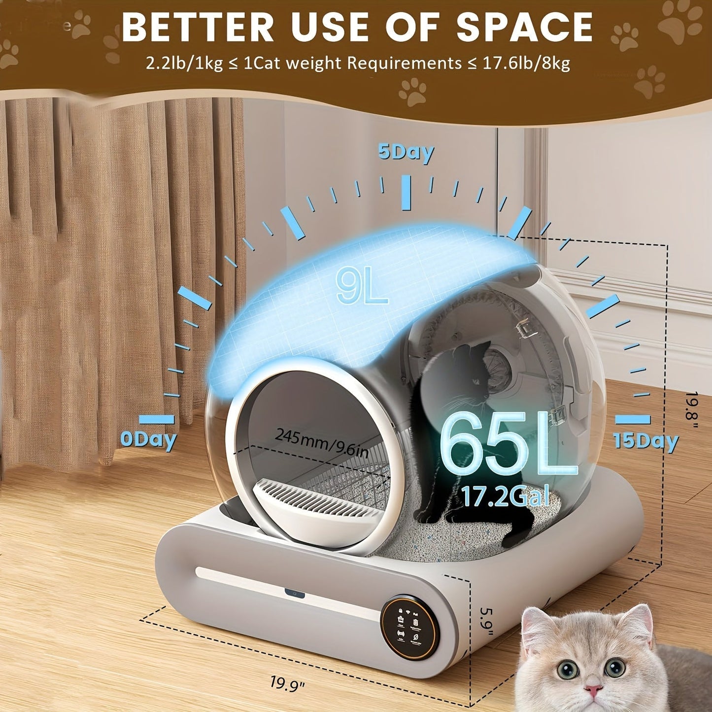 Självrengörande Robotlåda för Kattströ