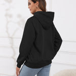 Fleecefodrad hoodie dam – grå med huva & magficka