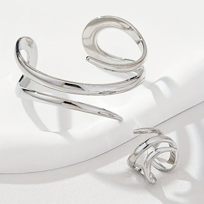 Geometriskt Set™ – Armband och Ring i Vintage Stil