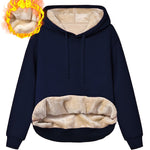 Fleecefodrad hoodie dam – grå med huva & magficka