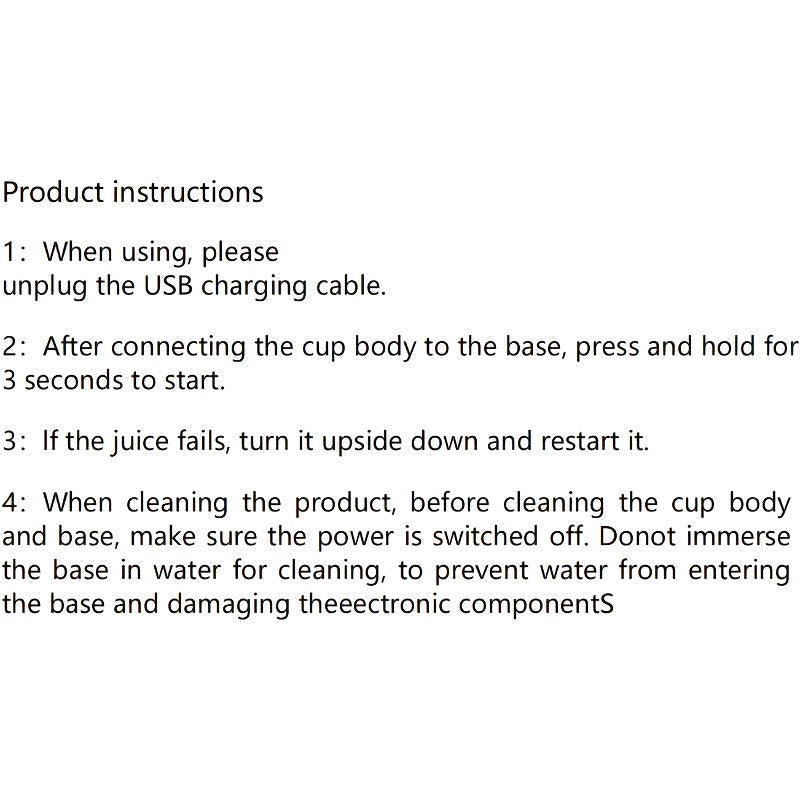 USB Laddningsbar Juiceblender – Portabel med 2 Muggar & Sexbladig Kniv