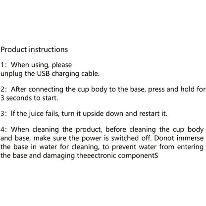 USB Laddningsbar Juiceblender – Portabel med 2 Muggar & Sexbladig Kniv