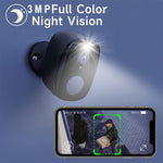 Batteridriven WiFi Säkerhetskamera med Ljus