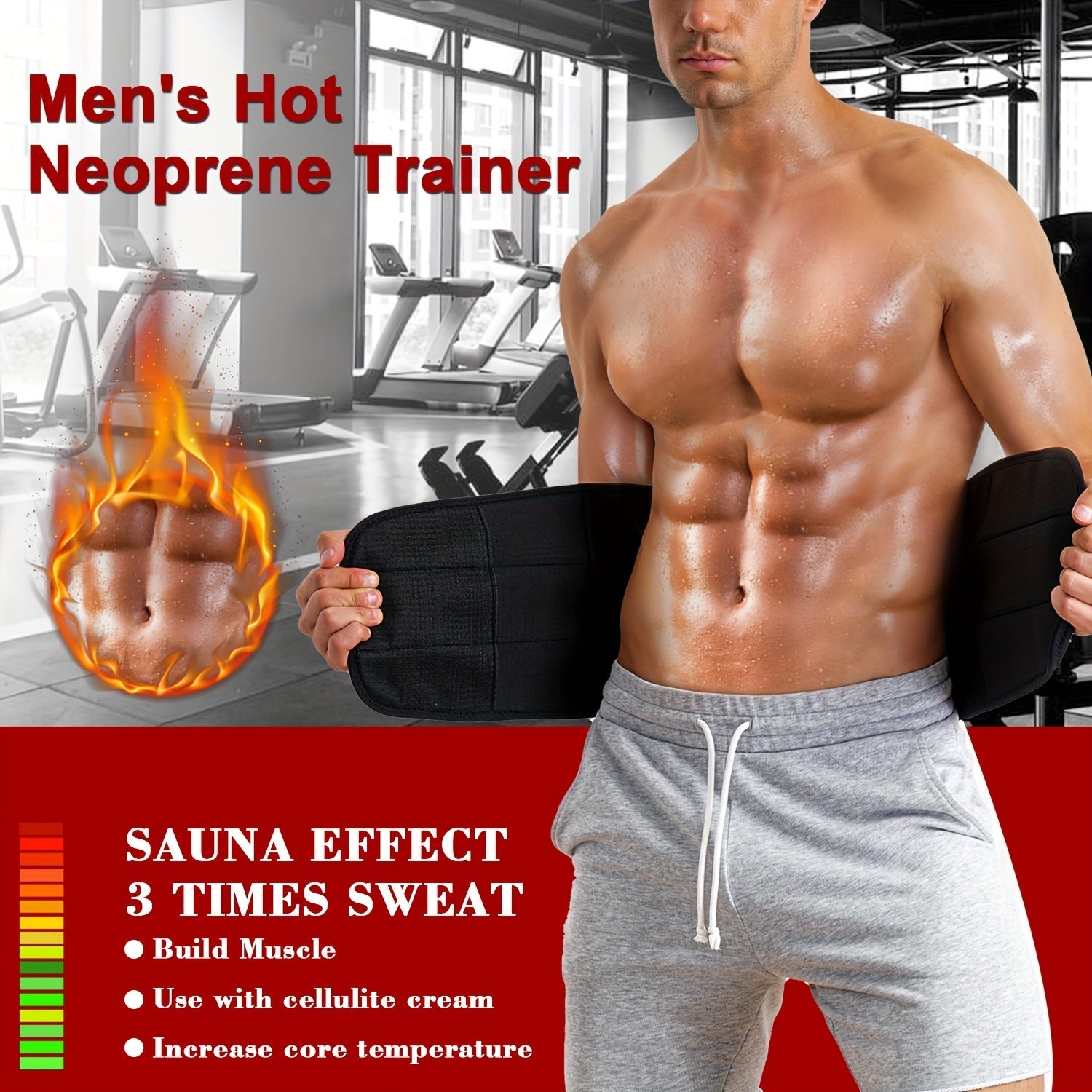 TräningsBälte™ – Mag- och Svettabsorberande Bälte för Män