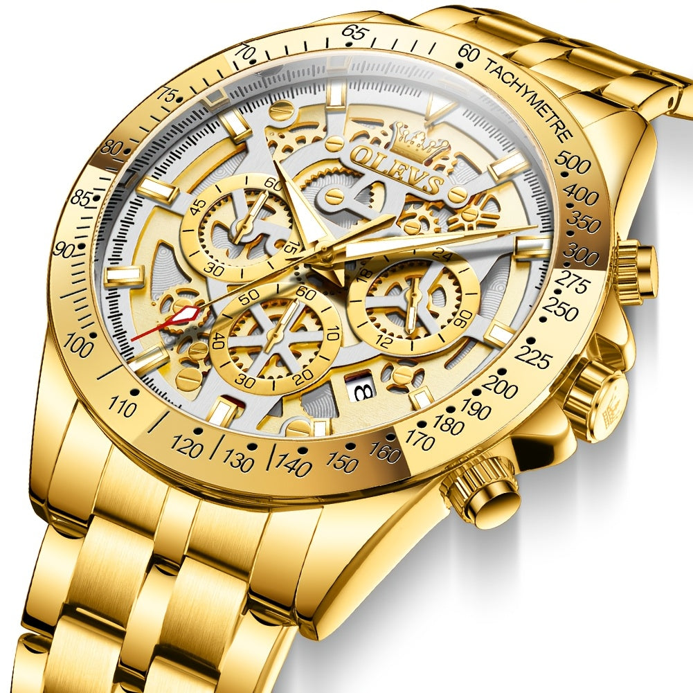 Klocka Adrian (lyxig herrklocka i rostfritt stål med kronograf)