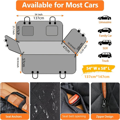 Koiranistuin riippumatto, liukumaton, taskuilla autoon