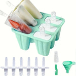 12-Formars Silikonglassform med Återanvändbara Pinne och Rengöringsborste