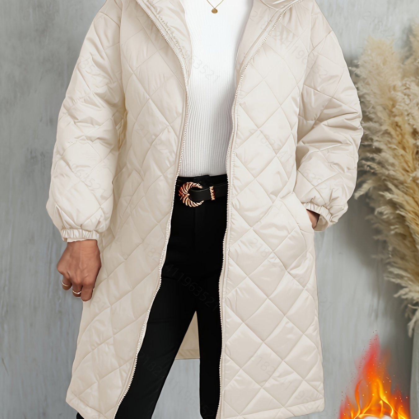 Quiltad jacka dam – elegant lila med huva & dragkedja