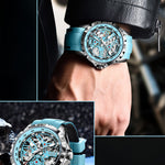 Klocka Patrik (automatisk herrklocka med håldesign & silikonarmband)