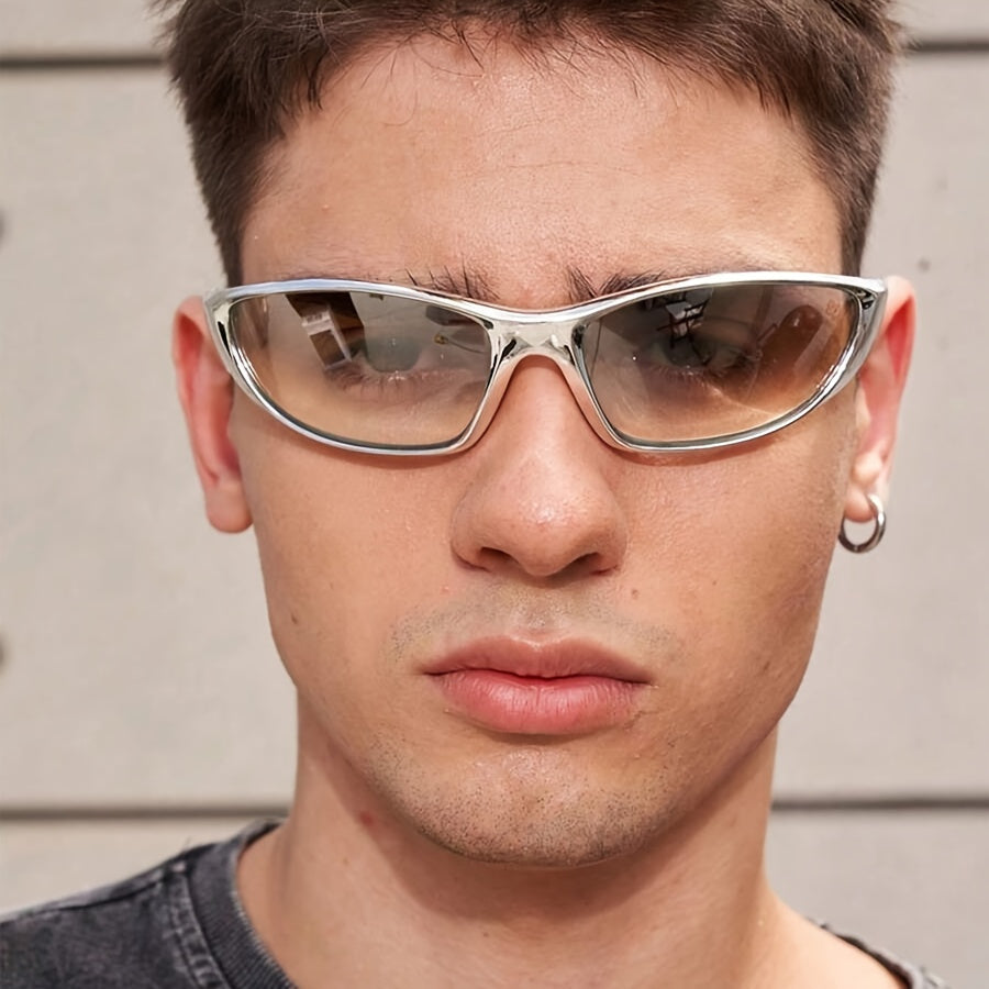 Retro glasögon herr – bred båge & metallic