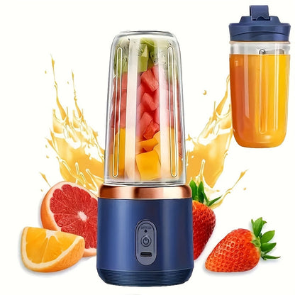 USB Laddningsbar Juiceblender – Portabel med 2 Muggar & Sexbladig Kniv