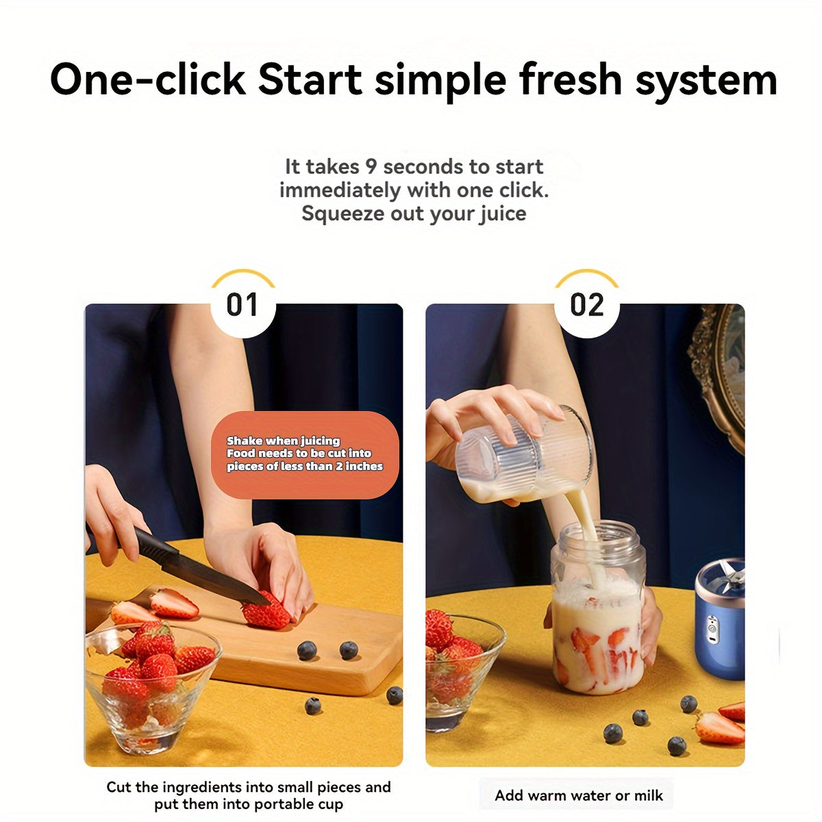 JuiceGo™ – Kannettava sähköinen tehosekoitin 400 ml