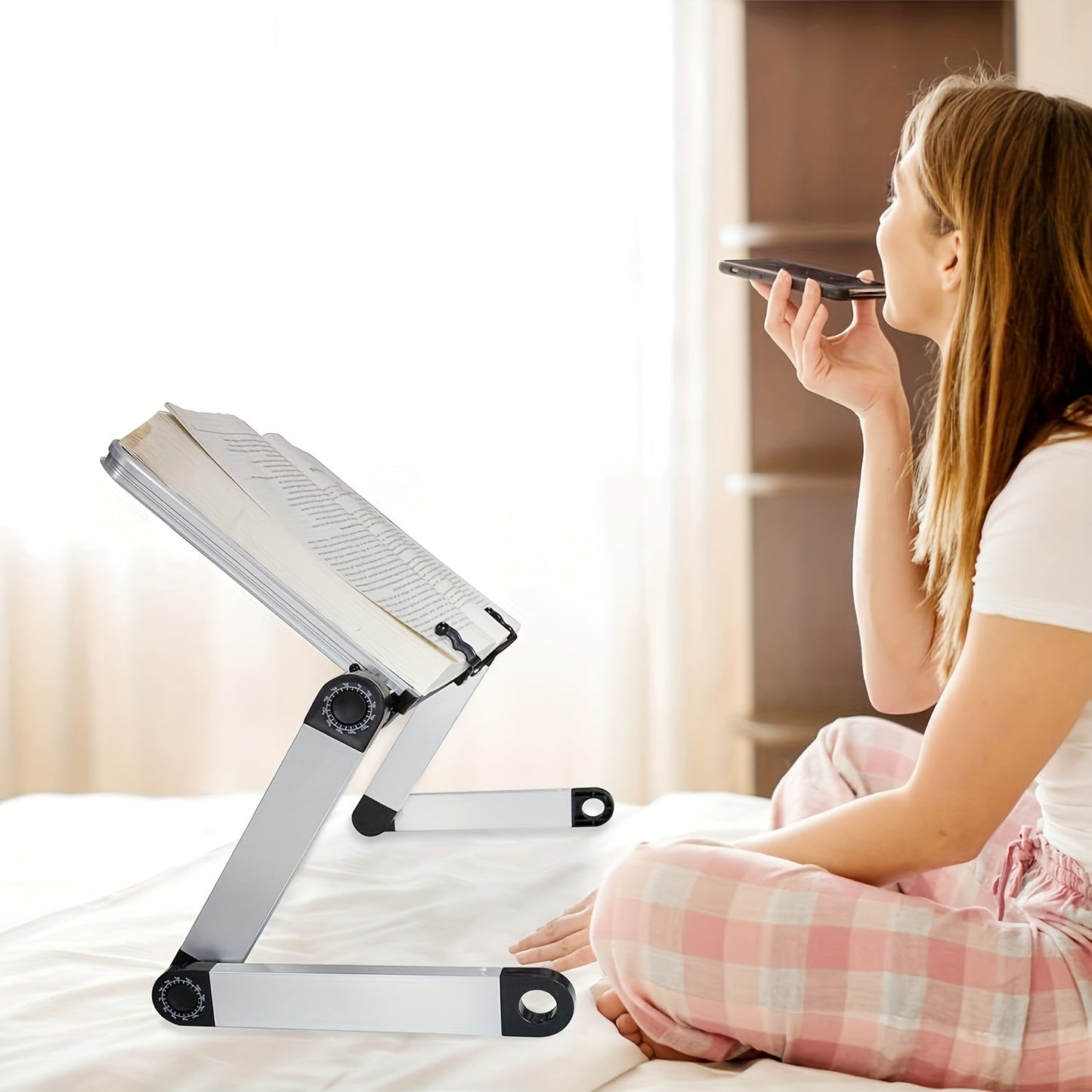 Justerbart Aluminium Bokställ med Klämmor