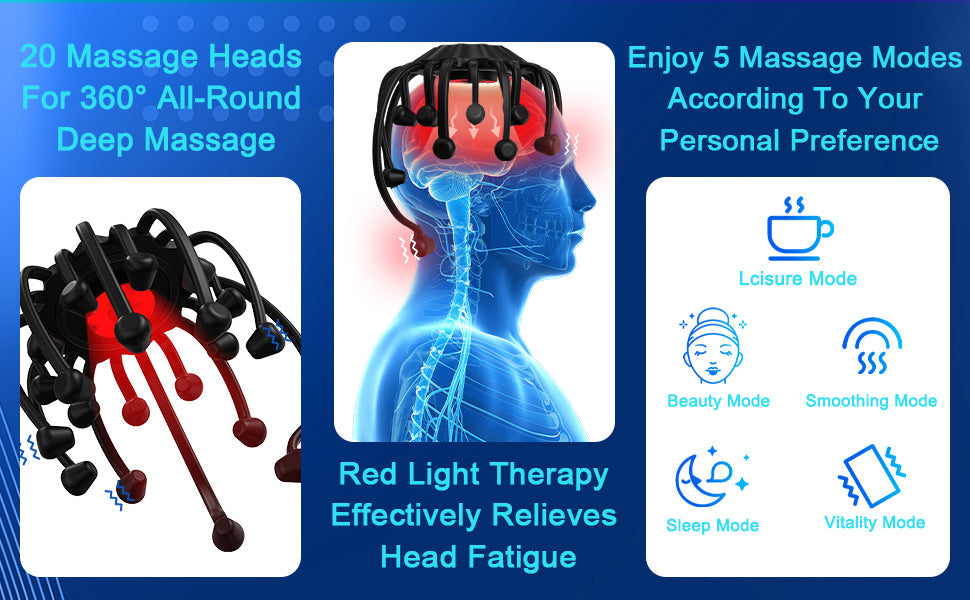 RelaxHead™ – Langaton päänhieroja Bluetoothilla 