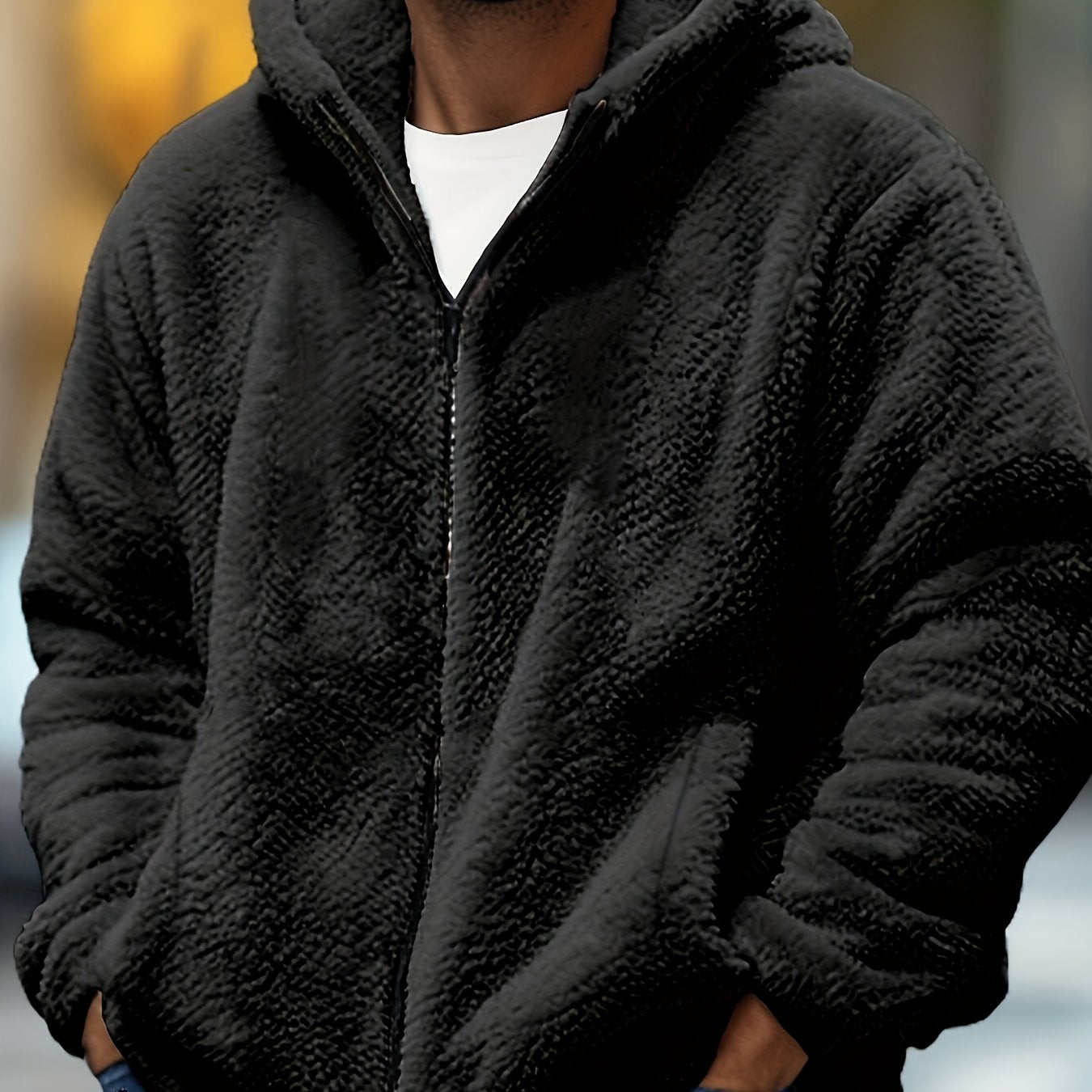 Herrjacka hoodie – fleecefodrad varm höst/vinter