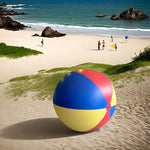 Kjempestor oppblåsbar ball – rød/gul/blå, strandspill