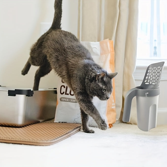 Stor Kapacitet Kattlådeskopa med Stativ, Plast