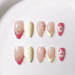 FloraTips™ – Eleganta Mandelnaglar med Blommor & Fjärilar (10-pack)