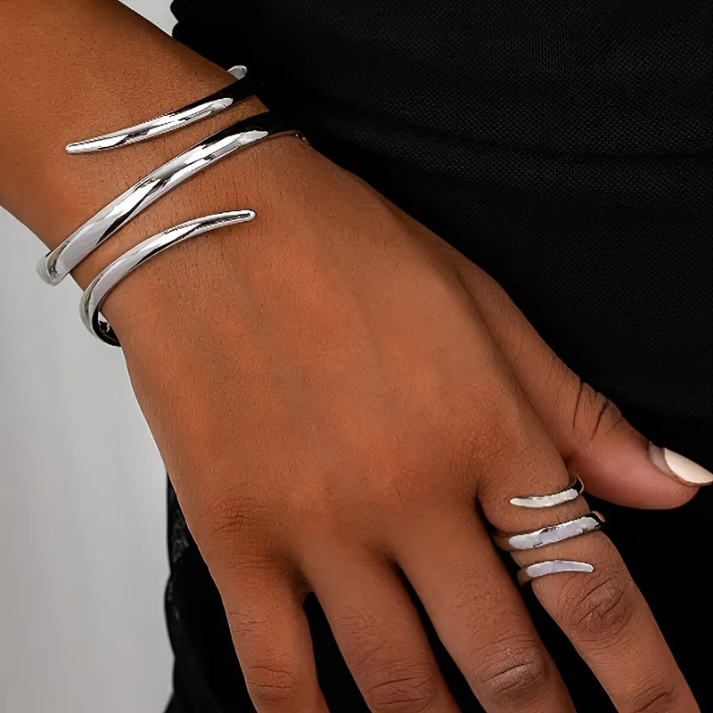 Geometriskt Set™ – Armband och Ring i Vintage Stil