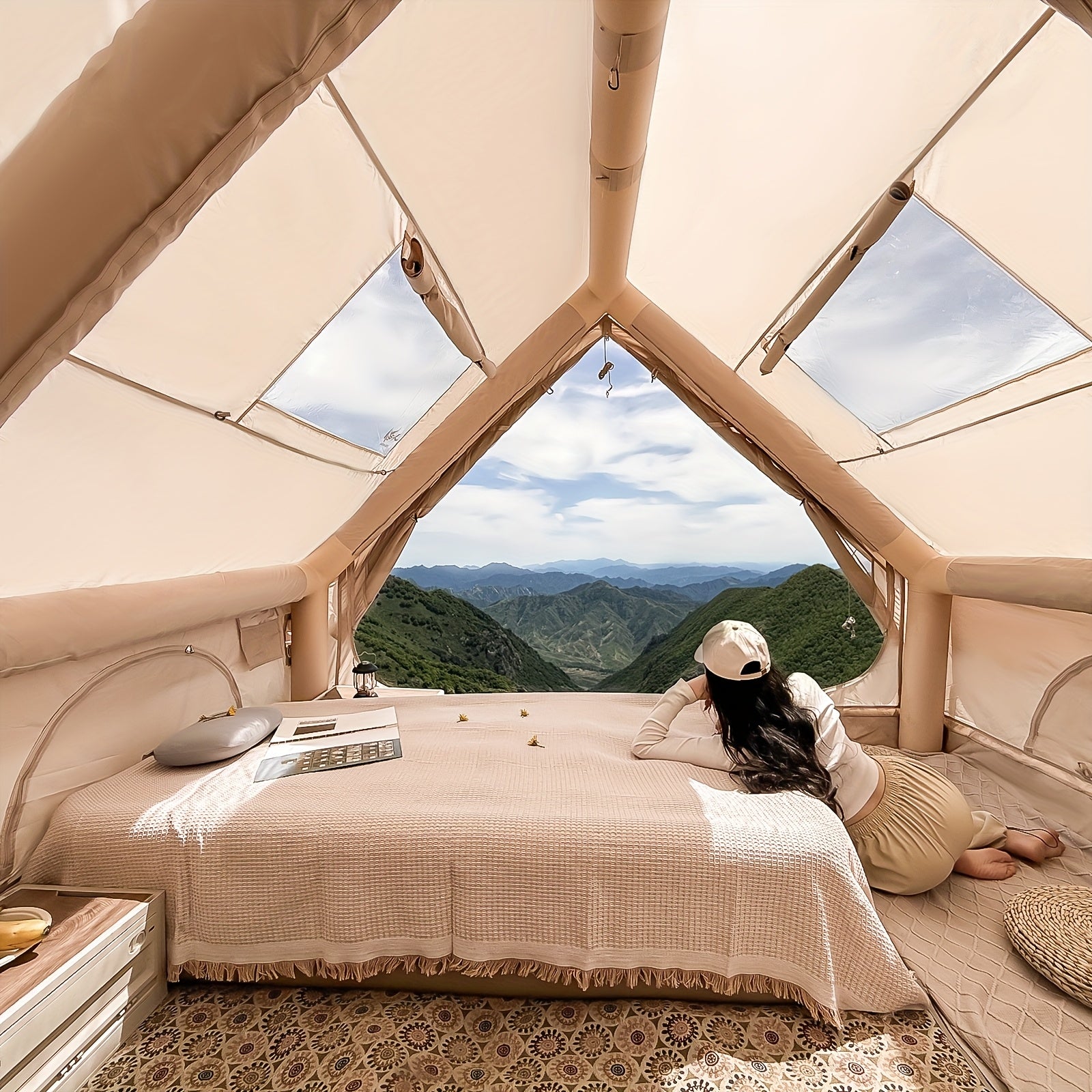 Uppblåsbart tält 8–10 personer – 4-säsongs glampingtält