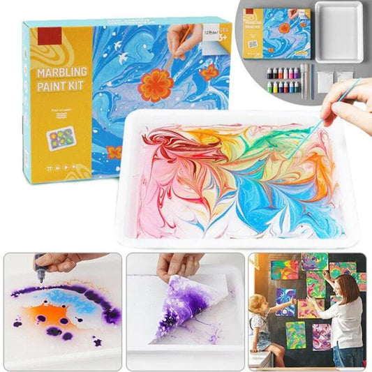WATER MARBLING PAINT SET ‐ FÄRGGLADA VATTENBASERADE KONSTVERK - FÄRGSET