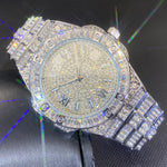 Klocka Stefan (herrklocka i guldfärg med romerska siffror & strassdetaljer)