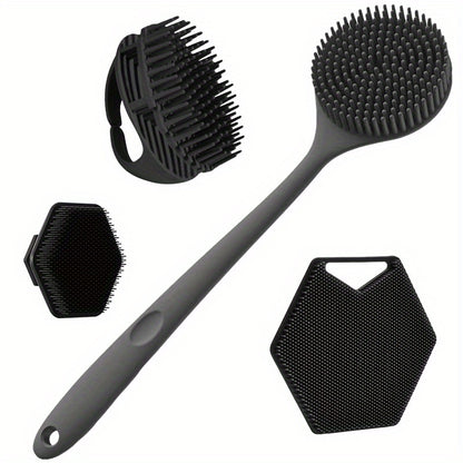 4-Pack Silikon Kroppsborstar, Handtag, Mjuk