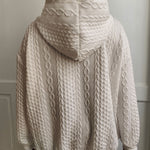 Hoodie dam plus size – ribbad design med huva & dragsko