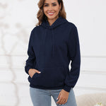 Fleecefodrad hoodie dam – grå med huva & magficka