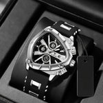 Klocka Tobias (herrklocka i guldfärg med kronograf & svart silikonarmband)