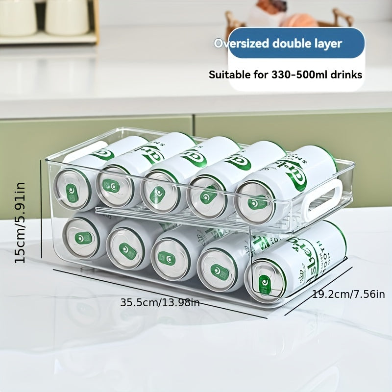 Dubbellager Dryckesställ för Burkar, Kylskåpsorganisatör