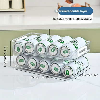 Dubbellager Dryckesställ för Burkar, Kylskåpsorganisatör