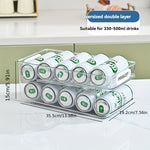Dubbellager Dryckesställ för Burkar, Kylskåpsorganisatör