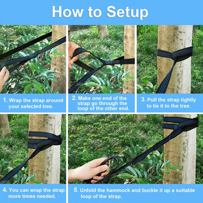 Extra Stor Camping Hängmatta – 3x2 m med Tillbehör