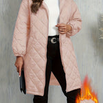 Quiltad jacka dam – elegant lila med huva & dragkedja